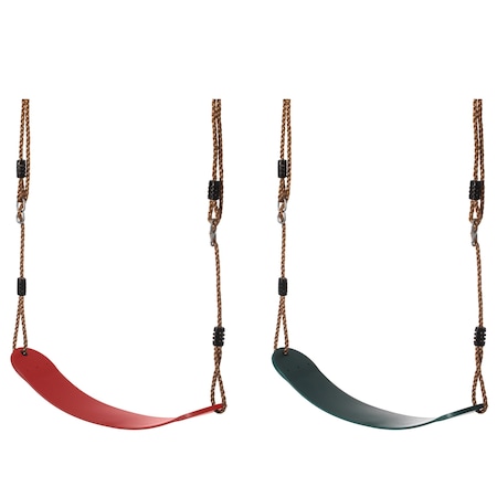 Playberg Green and Red Outdoor Playground Kids Heavy Duty Swing Seat, EVA Belt Swing with Rope , Set of 2 QI004076.2
